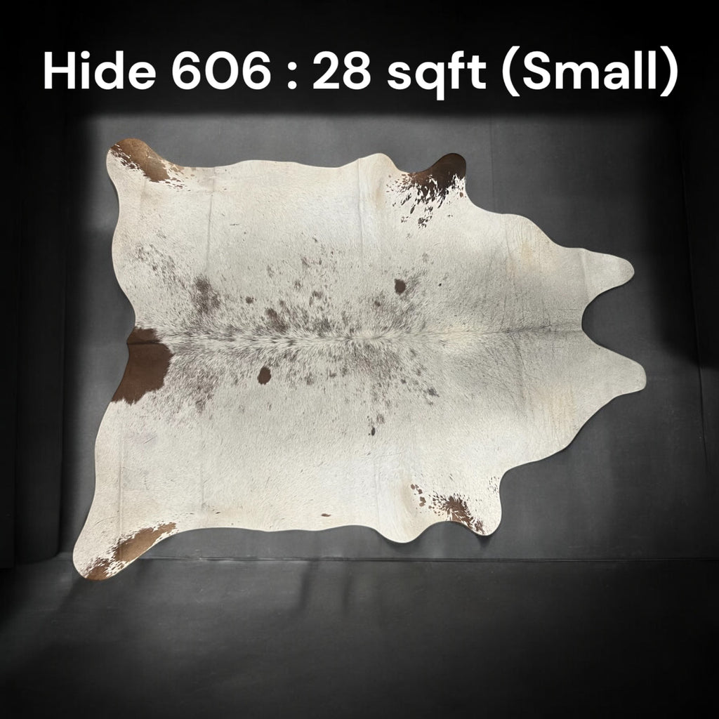 Natural Hair On Cow Hide : This Hide Is Perfect For Wall Hanging, Leather Rugs, Leather Upholstery & Leather Accessories. (Hide606 - Small)