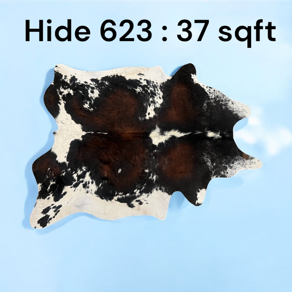 Natural Hair On Cow Hide : This Hide Is Perfect For Wall Hanging, Leather Rugs, Leather Upholstery & Leather Accessories. (Hide 623)