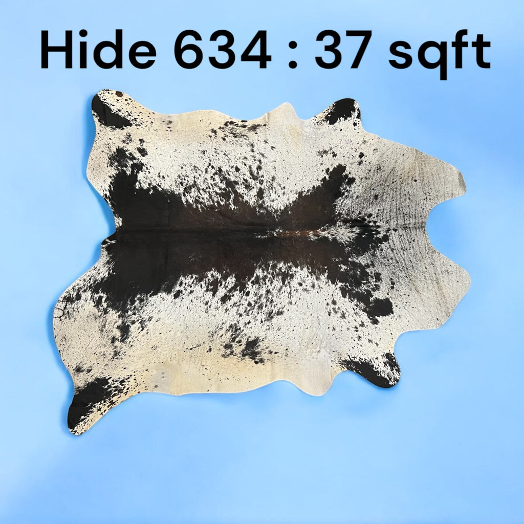 Natural Hair On Cow Hide : This Hide Is Perfect For Wall Hanging, Leather Rugs, Leather Upholstery & Leather Accessories. (Hide 634)