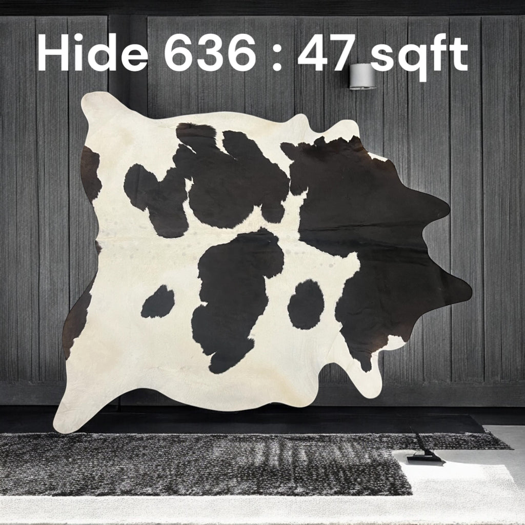 Natural Hair On Cow Hide : This Hide Is Perfect For Wall Hanging, Leather Rugs, Leather Upholstery & Leather Accessories. (Hide 636)