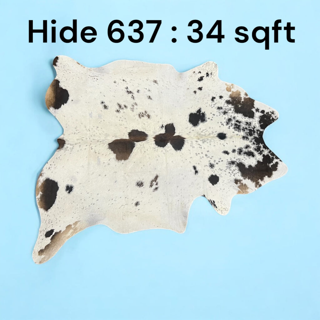 Natural Hair On Cow Hide : This Hide Is Perfect For Wall Hanging, Leather Rugs, Leather Upholstery & Leather Accessories. (Hide 637)