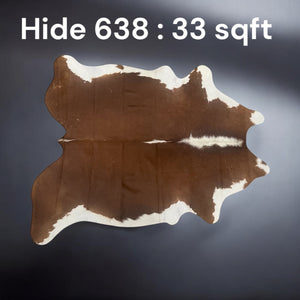 Natural Hair On Cow Hide : This Hide Is Perfect For Wall Hanging, Leather Rugs, Leather Upholstery & Leather Accessories. (Hide 638)