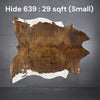 Natural Hair On Cow Hide : This Hide Is Perfect For Wall Hanging, Leather Rugs, Leather Upholstery & Leather Accessories. (Hide 639 Small)