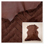 Merino Chestnut with Zig-Zag Cut : 10mm Ironed Wool 5x Piece Bundle with Nappalan Reverse (Ref-gh.eol) Bundle 663