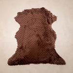 Merino Chestnut with Zig-Zag Cut : 10mm Ironed Wool 5x Piece Bundle with Nappalan Reverse (Ref-gh.eol) Bundle 663