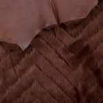 Merino Chestnut with Zig-Zag Cut : 10mm Ironed Wool 5x Piece Bundle with Nappalan Reverse (Ref-gh.eol) Bundle 663