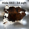 Natural Hair On Cow Hide : This Hide Is Perfect For Wall Hanging, Leather Rugs, Leather Upholstery & Leather Accessories. (Hide 663)