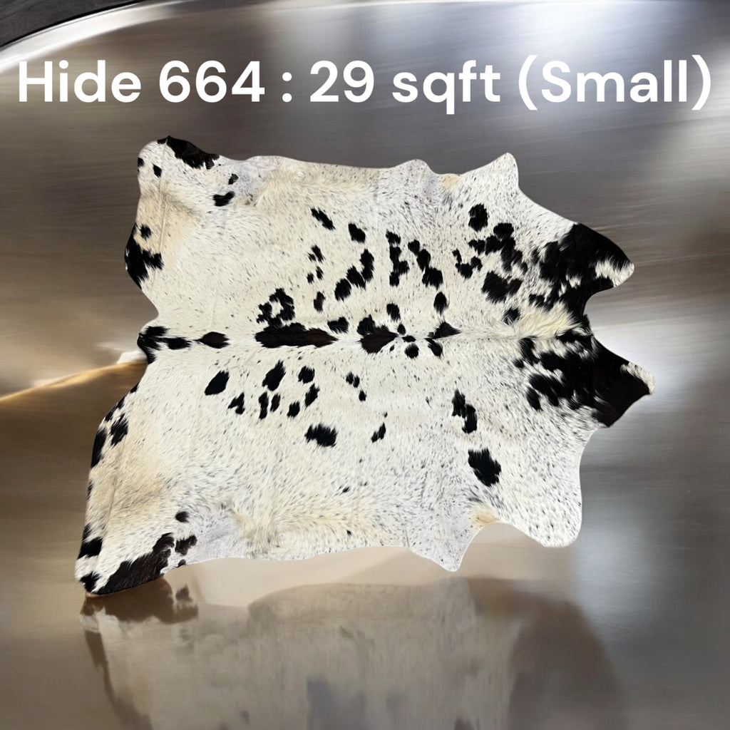 Natural Hair On Cow Hide : This Hide Is Perfect For Wall Hanging, Leather Rugs, Leather Upholstery & Leather Accessories. (Hide 664 Small)