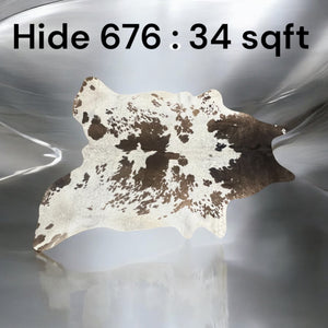 Natural Hair On Cow Hide : This Hide Is Perfect For Wall Hanging, Leather Rugs, Leather Upholstery & Leather Accessories. (Hide 676)