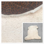 UK Sheepskin Cream :14mm Curly Wool 9x Piece Bundle with Animal Print Suede Reverse (Ref-gh.eol) Bundle 696