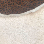 UK Sheepskin Cream :14mm Curly Wool 9x Piece Bundle with Animal Print Suede Reverse (Ref-gh.eol) Bundle 696