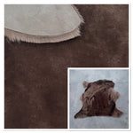 Merino Brown : 12mm Curly Wool 4x Piece Bundle with Suede Reverse (Ref-gh.eol) Bundle 719