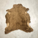 Curly Sheepskin Brown 12mm : 8x Piece Sheepskin Bundle with Lightly Sprayed Distressed Nappalan Reverse (Ref-gh.eol) Bundle 787 x2