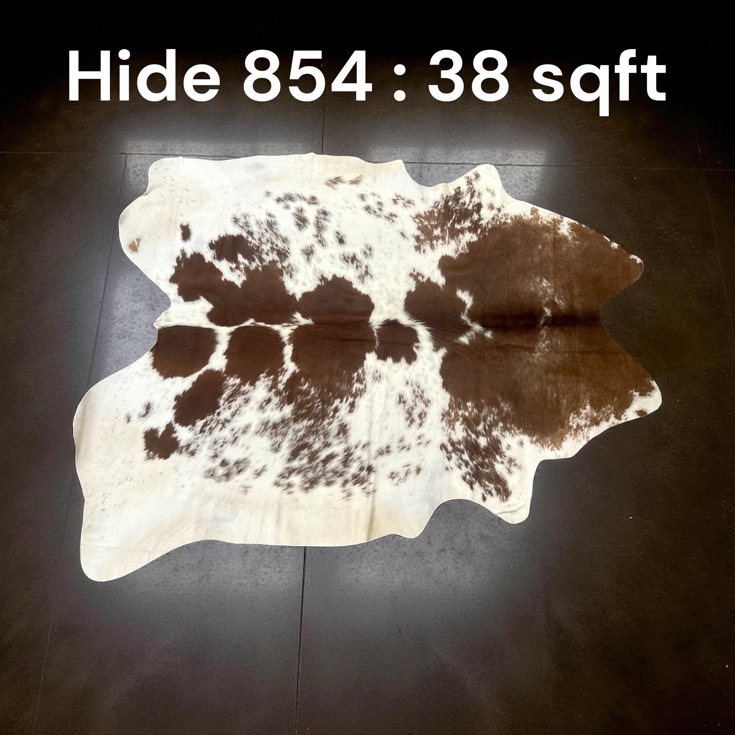 Natural Hair On Cow Hide : This Hide Is Perfect For Wall Hanging, Leather Rugs, Leather Upholstery & Leather Accessories. (Hide 854)