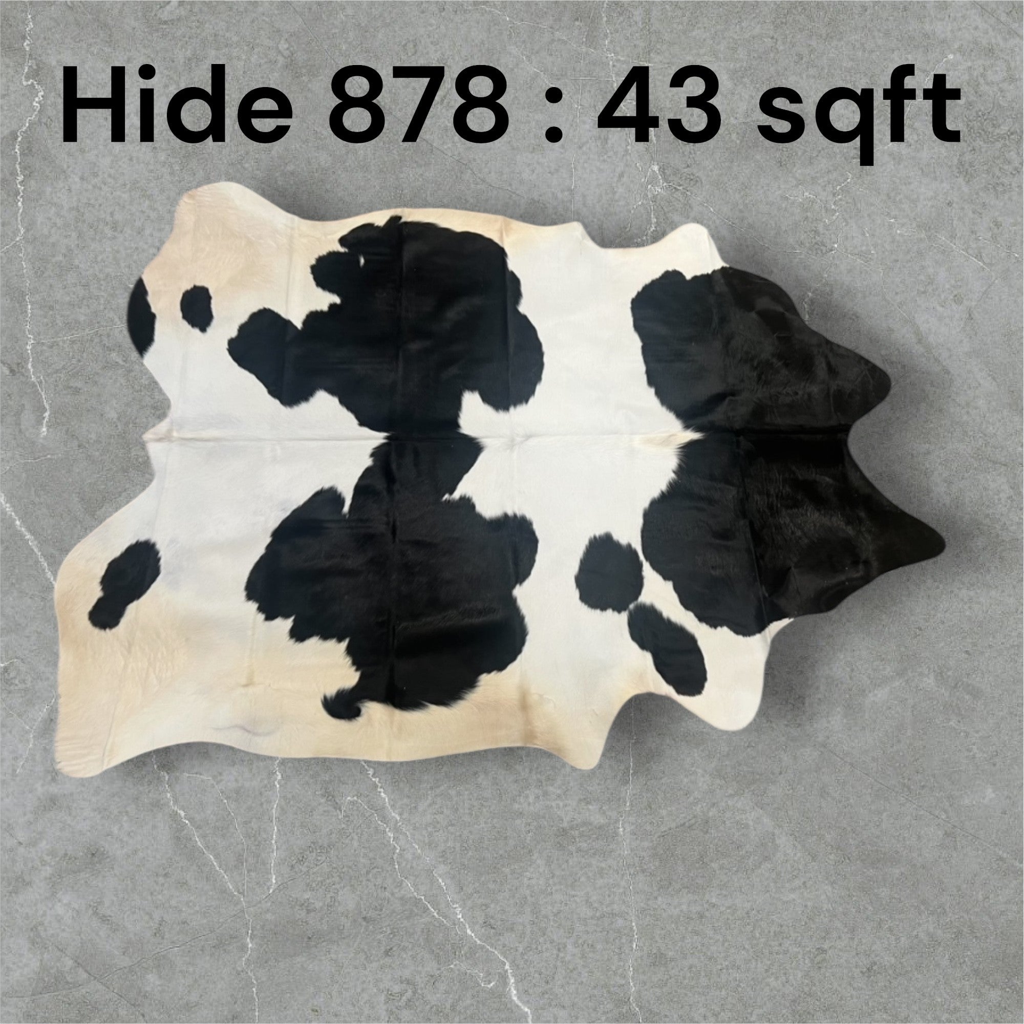 Natural Hair On Cow Hide : This Hide Is Perfect For Wall Hanging, Leather Rugs, Leather Upholstery & Leather Accessories. (Hide 878)