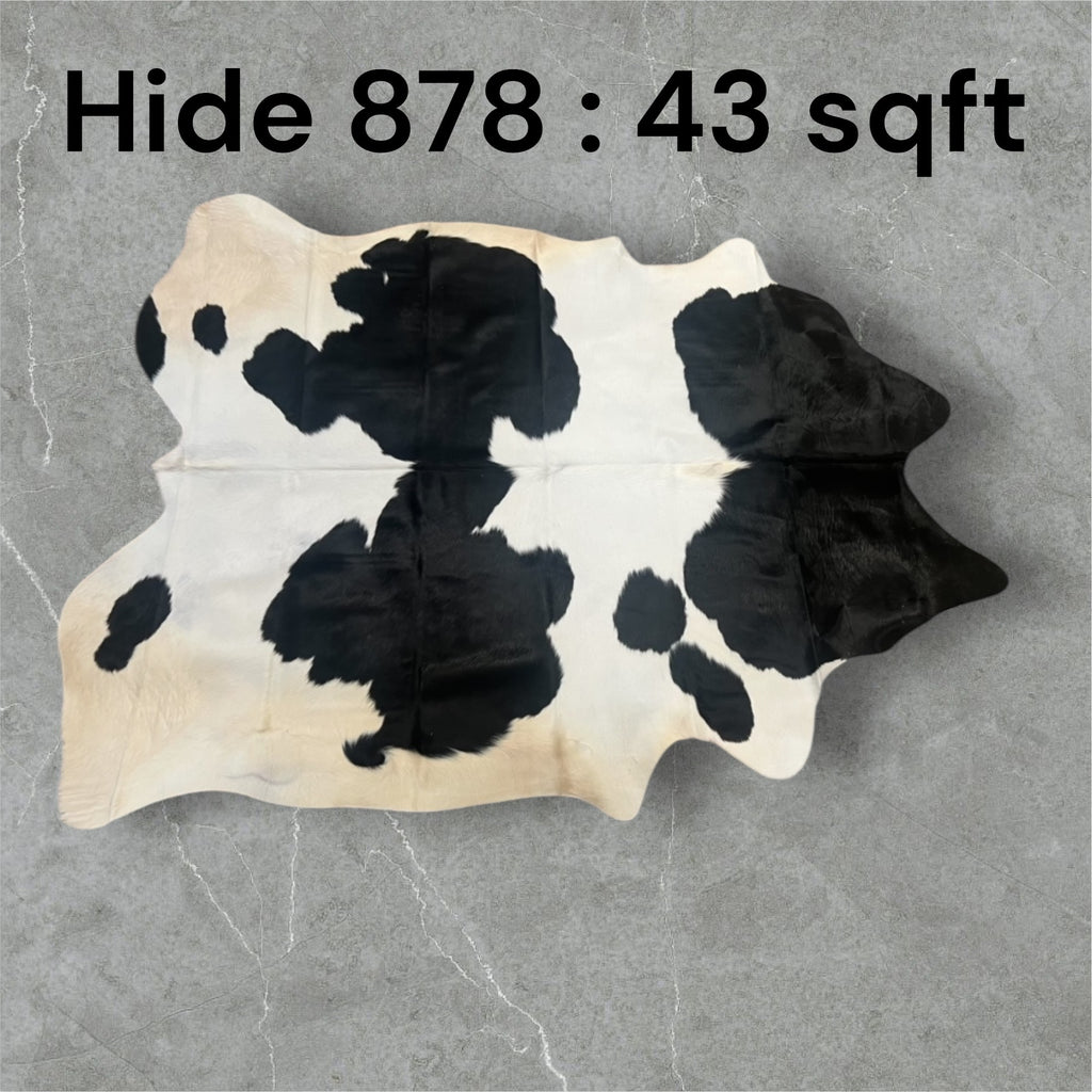 Natural Hair On Cow Hide : This Hide Is Perfect For Wall Hanging, Leather Rugs, Leather Upholstery & Leather Accessories. (Hide 878)