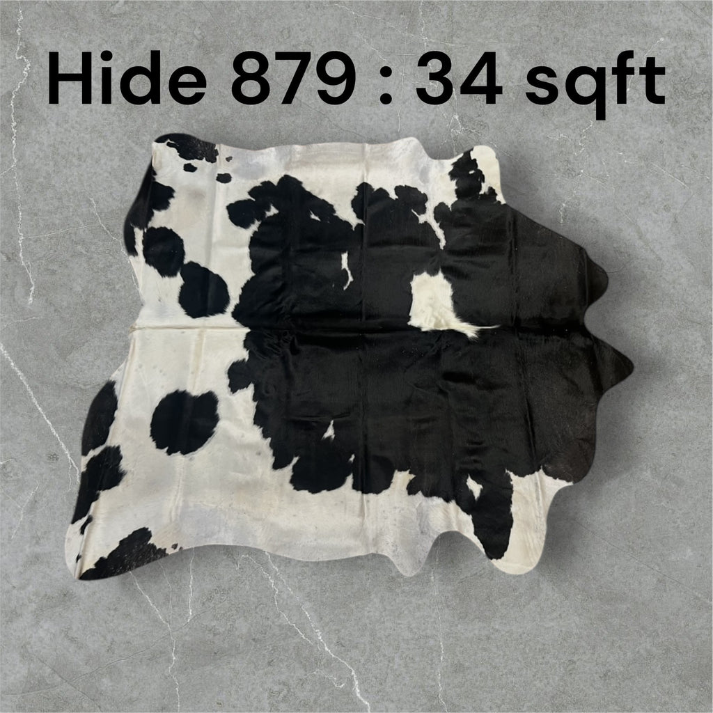Natural Hair On Cow Hide : This Hide Is Perfect For Wall Hanging, Leather Rugs, Leather Upholstery & Leather Accessories. (Hide 879)