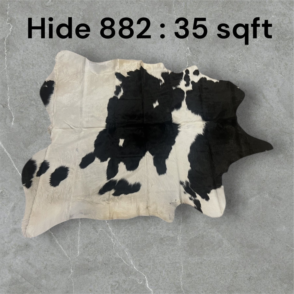 Natural Hair On Cow Hide : This Hide Is Perfect For Wall Hanging, Leather Rugs, Leather Upholstery & Leather Accessories. (Hide 882)