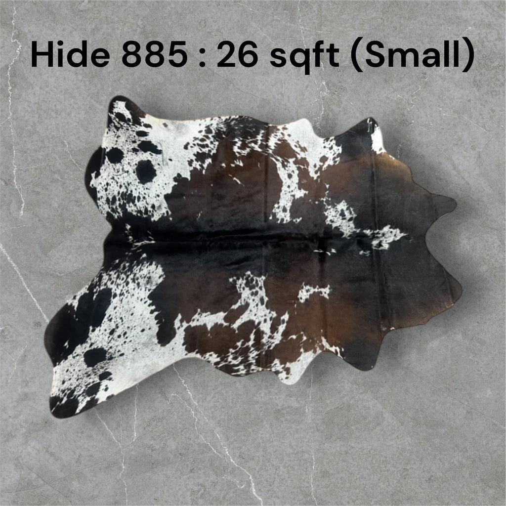Natural Hair On Cow Hide : This Hide Is Perfect For Wall Hanging, Leather Rugs, Leather Upholstery & Leather Accessories. (Hide 885)