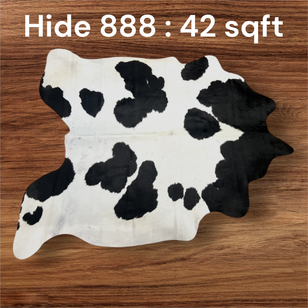 Natural Hair On Cow Hide : This Hide Is Perfect For Wall Hanging, Leather Rugs, Leather Upholstery & Leather Accessories. (Hide 888)