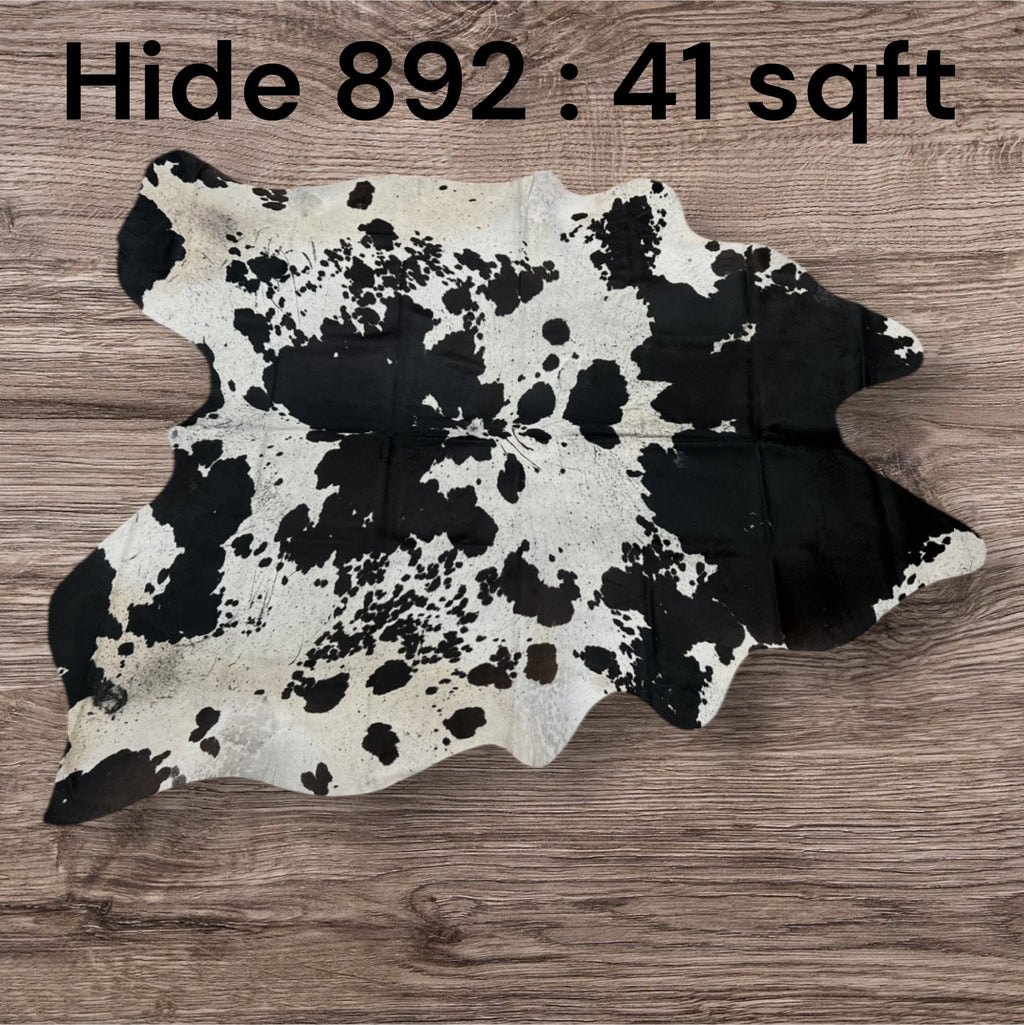 Natural Hair On Cow Hide : This Hide Is Perfect For Wall Hanging, Leather Rugs, Leather Upholstery & Leather Accessories. (Hide 892)