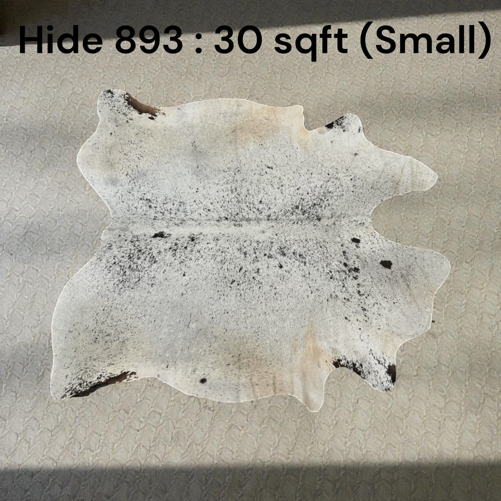 Natural Hair On Cow Hide : This Hide Is Perfect For Wall Hanging, Leather Rugs, Leather Upholstery & Leather Accessories. (Hide 893)