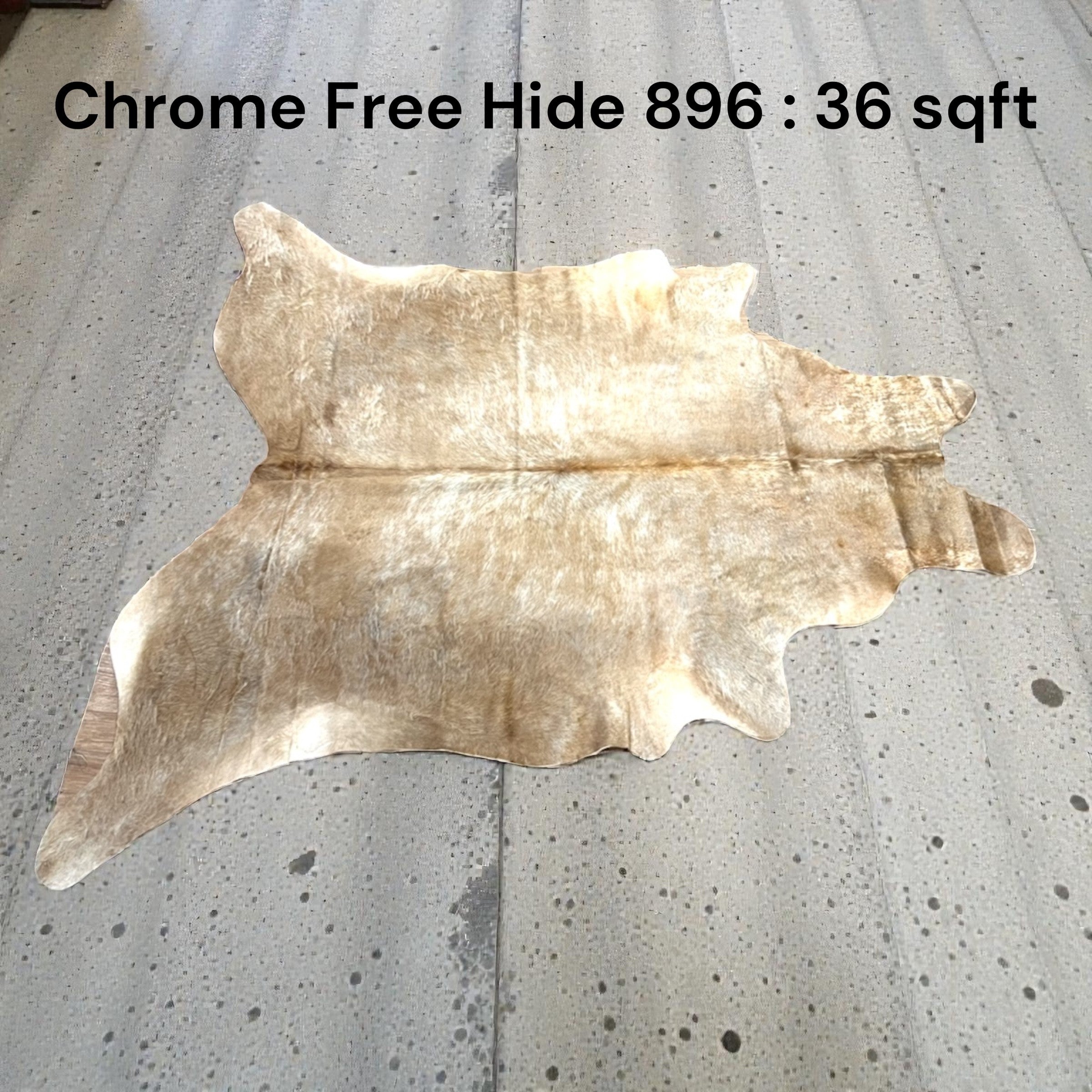 Natural Hair On Cow Hide : This Hide Is Perfect For Wall Hanging, Leather Rugs, Leather Upholstery & Leather Accessories. (Hide 896)