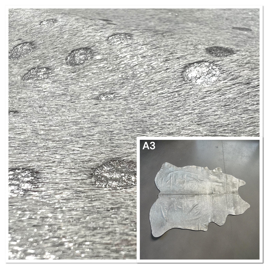 Hair-On Hide Acid Silver : 1.5mm (Ref-gh.eol) A3