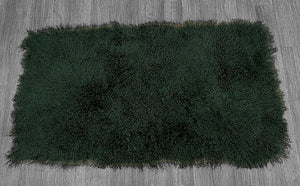 Army Green Mongolian Sheepskin Plate : (120cm L x 60cm W) Perfect As Rugs & Throws or Making Cushions and Garments.