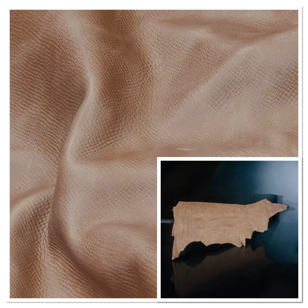 Ascent-Latte, Semi-Soft Printed Grain Leather Cow Side : 1.4-1.6mm (Ex Pittards Stock)