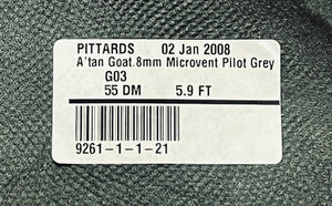 A'tan .8mm Microvent Pilot-Grey : Printed Goat Leather (Ex Pittards Stock) A'tanGoat.8mm MicroventPilotGreyB