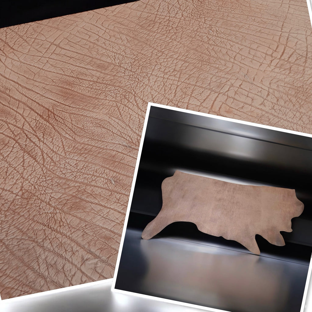 Beige Printed Vegetable Tanned Leather : 2.5-3.0mm (Limited Availability) Feedback Welcome.