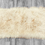 Beige Mongolian Sheepskin Plate : (120cm L x 60cm W) Perfect As Rugs & Throws or Making Cushions and Garments.