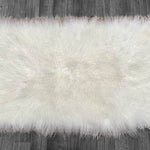 Brilliant White Mongolian Sheepskin Plate : (120cm L x 60cm W) Perfect As Rugs & Throws or Making Cushions and Garments.