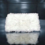 Brilliant White Mongolian Sheepskin Plate : (120cm L x 55cm W) Perfect As Rugs or Making Cushions and Garments.