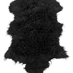 Black, Tibetan Lambskin Mongolian Sheepskin Pelt.