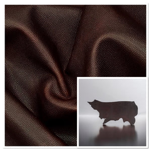 Bourbon Caramelo, Semi-Firm Printed Grain Two Toned Brown Leather Cow Side : 1.4-1.6mm (Ex Pittards Stock)