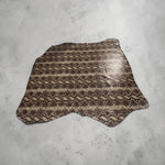 Brown-Tan Snake Print : Vinyl Transfer on to Calf Suede 1.0-1.2mm (Ref-gh.eol)