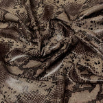 Brown-Tan Snake Print : Vinyl Transfer on to Calf Suede 1.0-1.2mm (Ref-gh.eol)