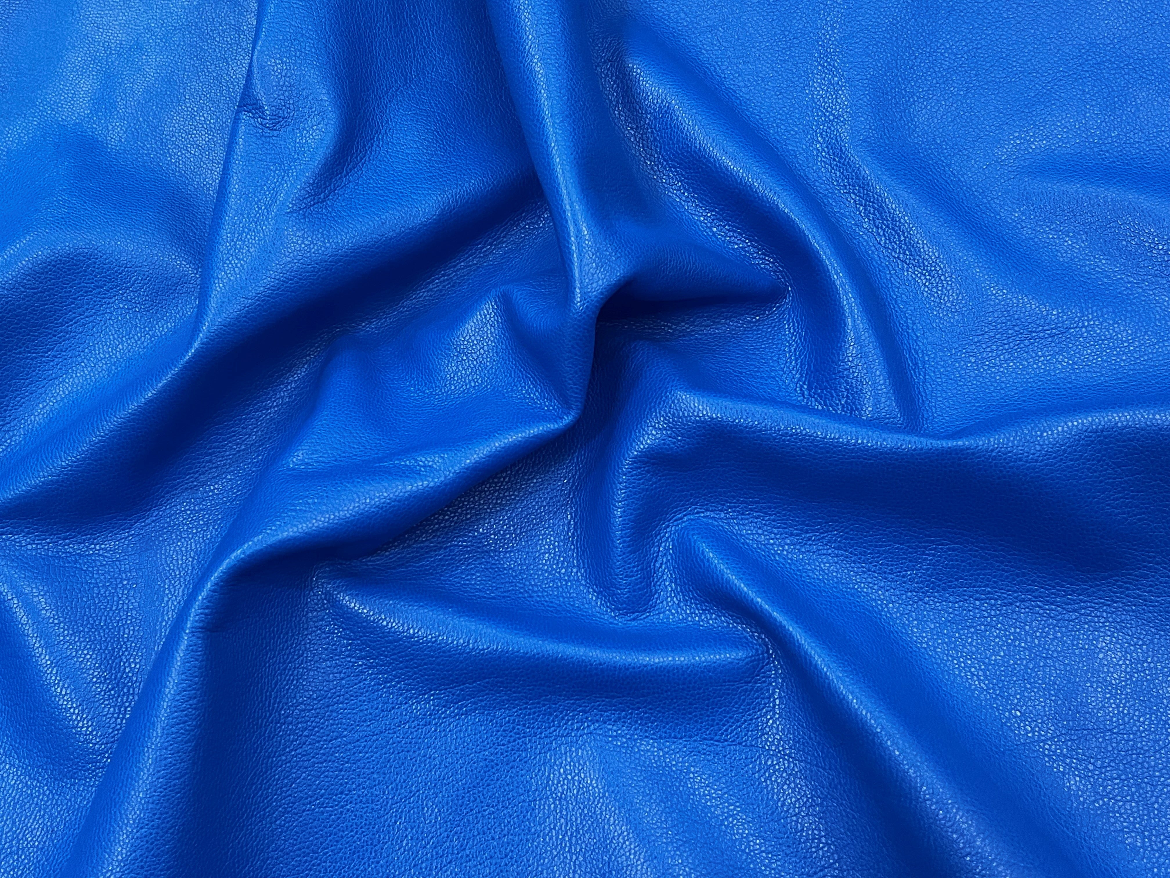 Electric Blue Vegetable Tanned Goat Skin : (1.0-1.2mm 3oz) 12