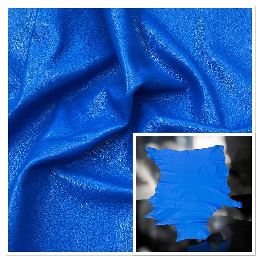 Electric Blue Vegetable Tanned Goat Skin : (1.0-1.2mm 3oz) 12