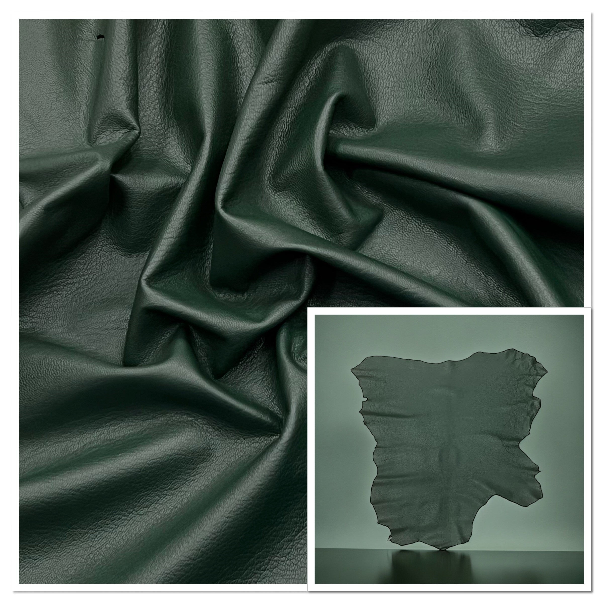 Green Vegetable Tanned Goat Skin : (1.0-1.2mm 3oz) 8