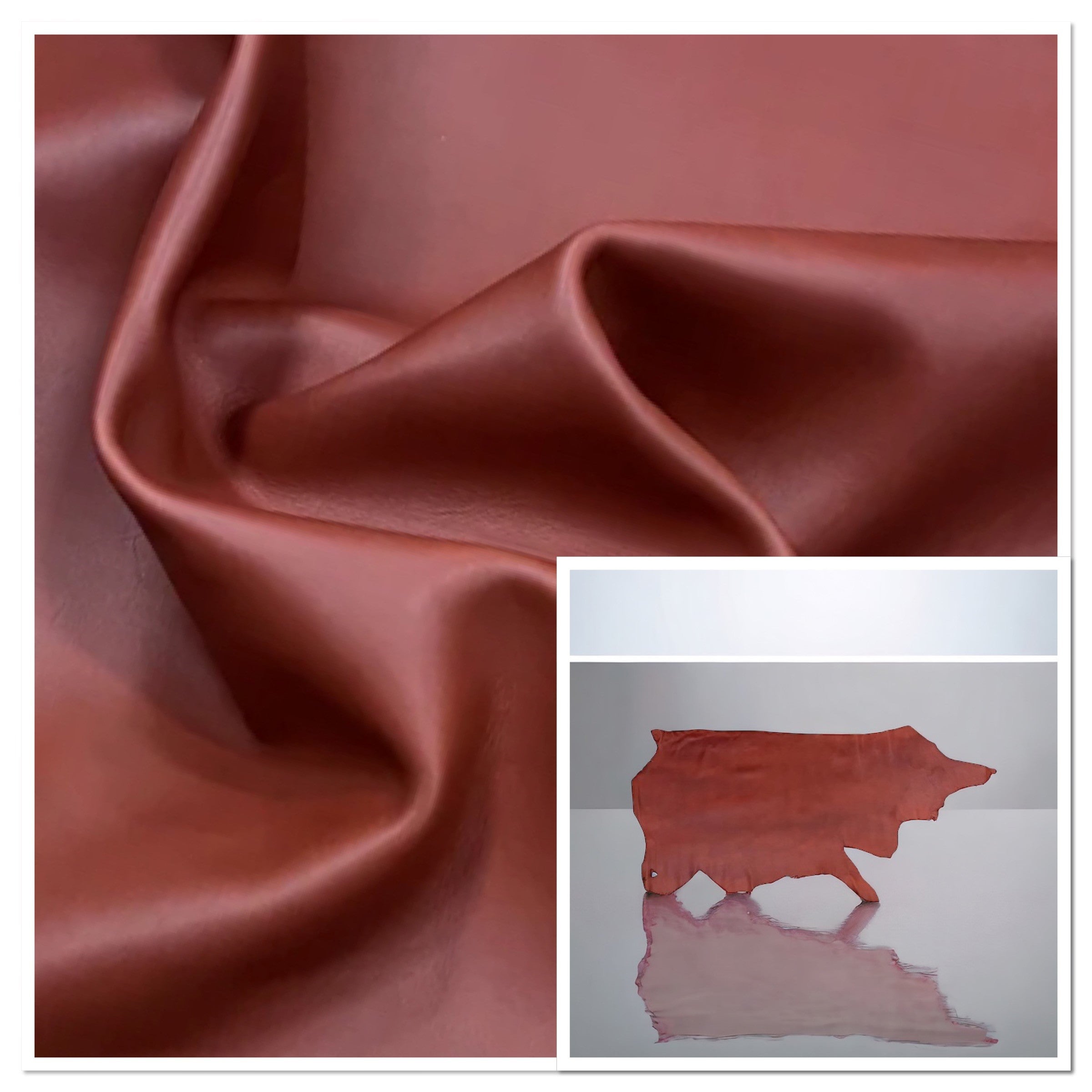 Cairo Burnt-Red : Smooth Leather Cow Sides, 1.6-1.8mm (Ex Pittards Stock)