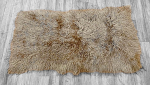 Camel Mongolian Sheepskin Plate : (120cm L x 60cm W) Perfect As Rugs & Throws or Making Cushions and Garments.