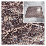 Chestnut Snake Print with Iridescent Swirl  : Vinyl Transfer on to Calf Suede 1.2-1.4mm (Ref-gh.eol)