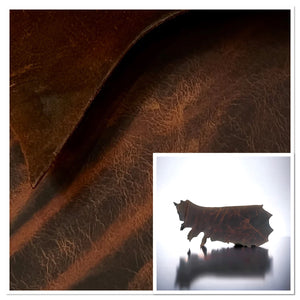 Cordless Waxy Caramelo : Smooth Firm Pull-up  Leather Cow Sides, 2.0-2.2mm (Ex Pittards Stock)