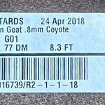 A'tan 0.8mm Coyote : Goat Leather 0.6mm (Ex Pittards Stock)A'tanGoat.8mm CoyoteAA