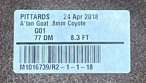 A'tan 0.8mm Coyote : Goat Leather 0.6mm (Ex Pittards Stock)A'tanGoat.8mm CoyoteAA