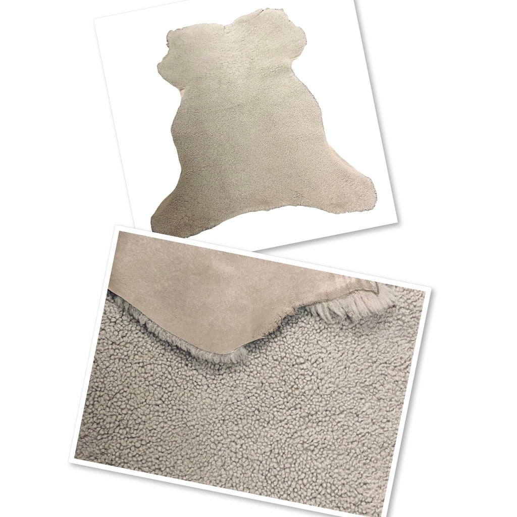 Small Merino Curly Grey : 10mm 8 Piece Shearling Bundle with Suede Reverse (Ref-gh.eol)
