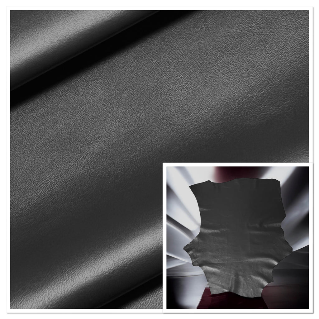Valencia Dark Grey, Leather Lambskin : Italian Lamb Nappa (0.6-0.7mm 1.5oz) 10
